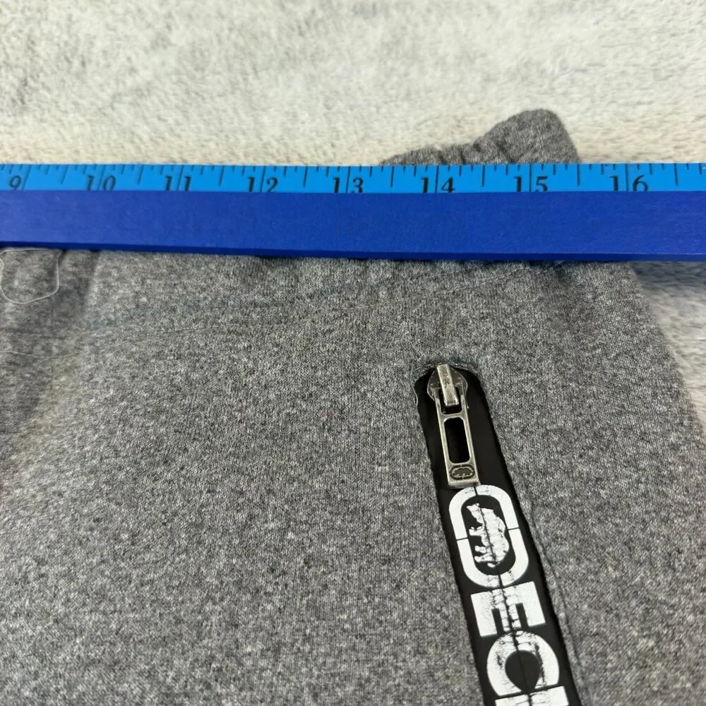 Ecko Unltd Men's Small Gray Jogger Sweatpants Logo Zip Pocket Tapered